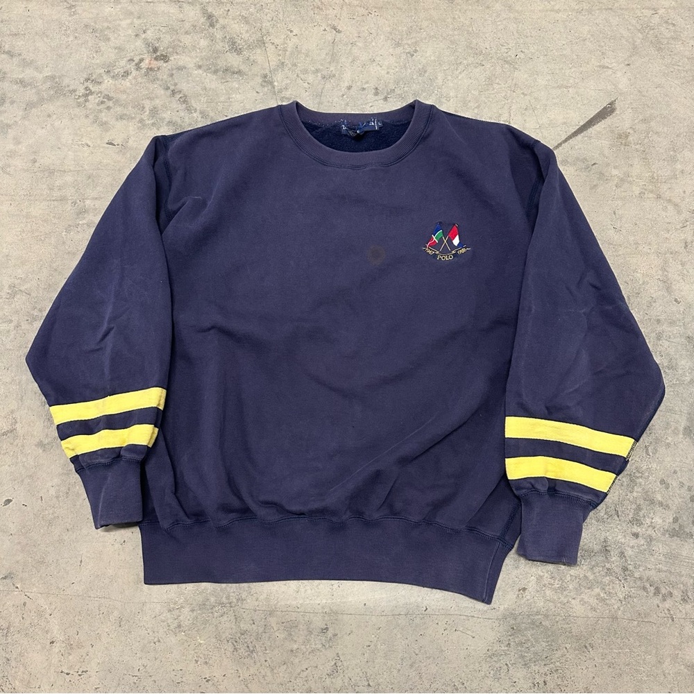 Polo Ralph Lauren Vintage 1987 Cross Flags Nautical Sweater